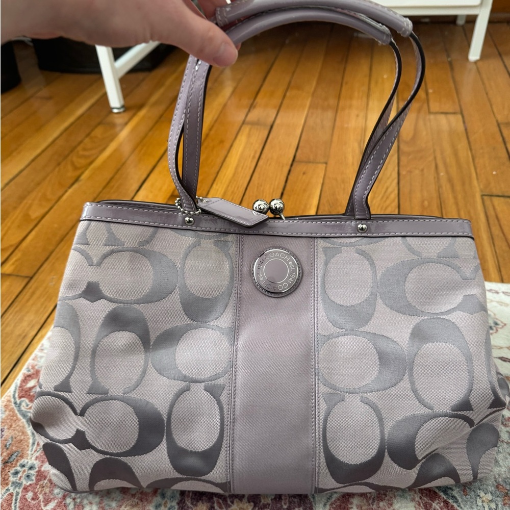 Coach Lavender Signature Tote Bag